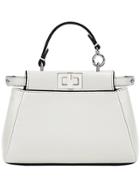Fendi Mini Peekaboo Tote Bag - White
