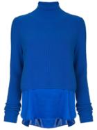 Elie Tahari Elongated Panel Cashmere Sweater - Blue