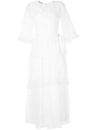 Baruni Havana Burnt Out Wrap Dress - White