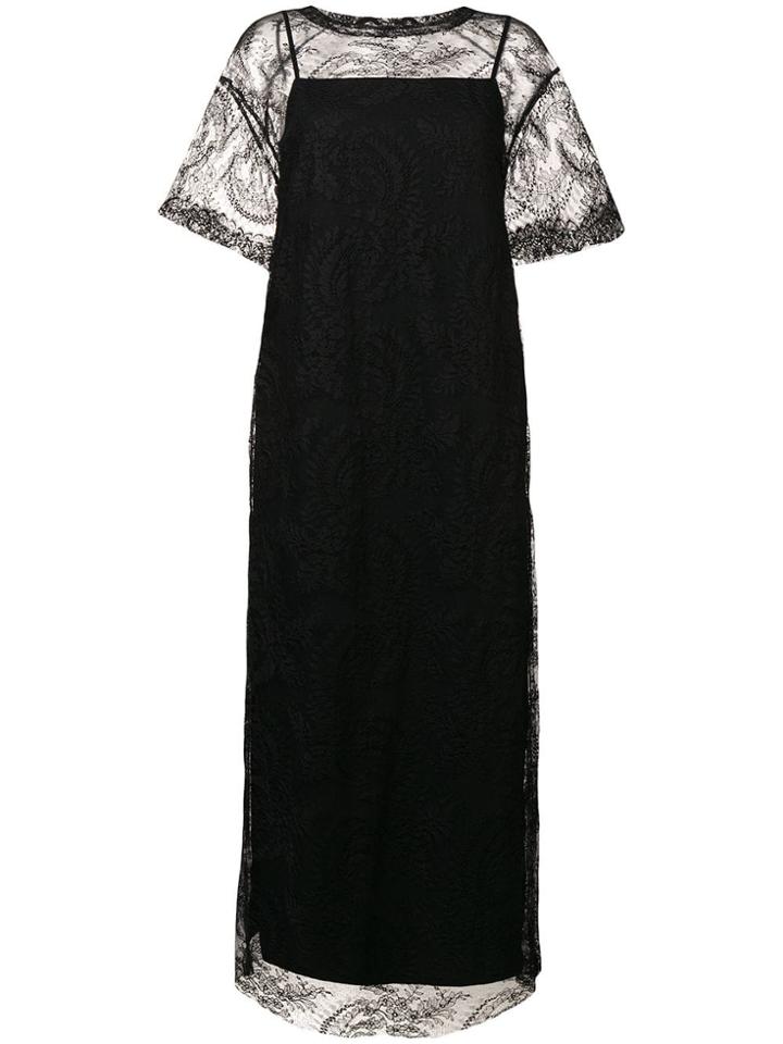 Y's Lace Evening Dress - Black