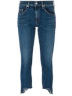 Rag & Bone /jean Raw Hem Cropped Jeans, Women's, Size: 25, Blue, Cotton/polyurethane