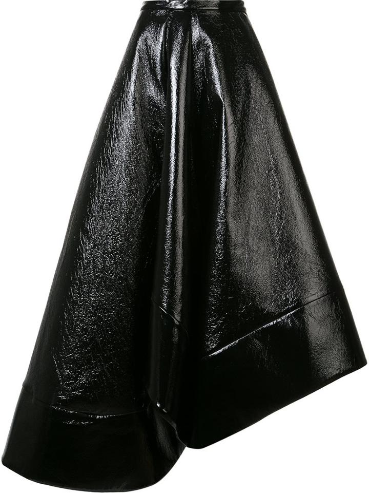 Rosie Assoulin Long Asymmetric Skirt, Women's, Size: 6, Black, Silk/polyester/polyurethane