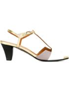 Chie Mihara T-bar Sandals, Women's, Size: 37, White, Calf Leather/leather/rubber