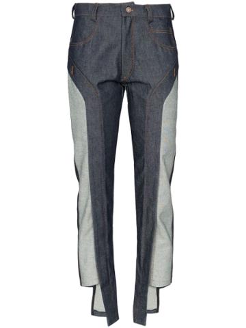Delada Contrast Panel Jeans - Blue