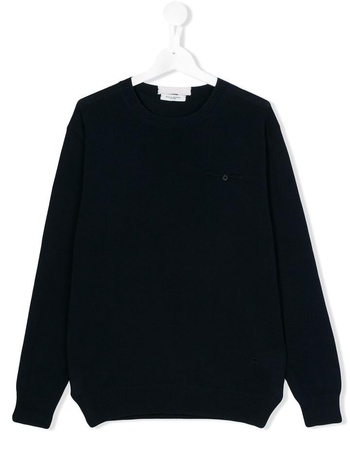 Paolo Pecora Plain Sweatshirt, Boy's, Size: 14 Yrs, Blue