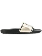 Plein Sport Branded Slippers - Gold
