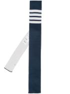 Thom Browne 4-bar Silk Knit Tie - Blue