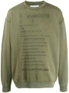 Moschino Army Label Print Sweatshirt - Green