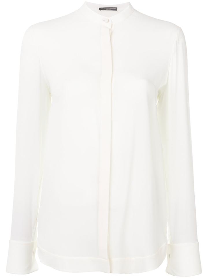Alexander Mcqueen Mandarin Collar Top - White