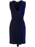 Dvf Diane Von Furstenberg Two-tone Wrap Dress - Blue