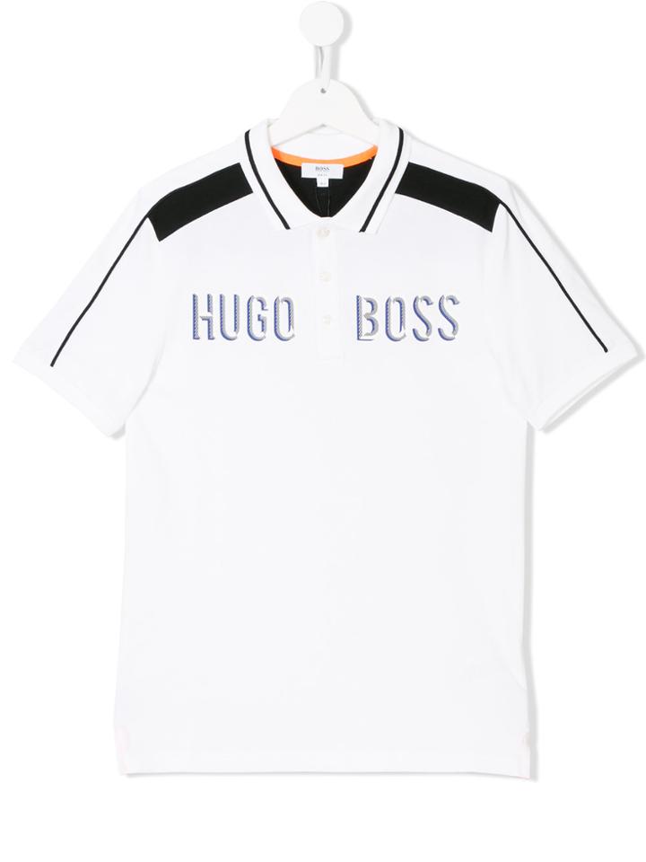Boss Kids Teen Printed Polo Shirt - White