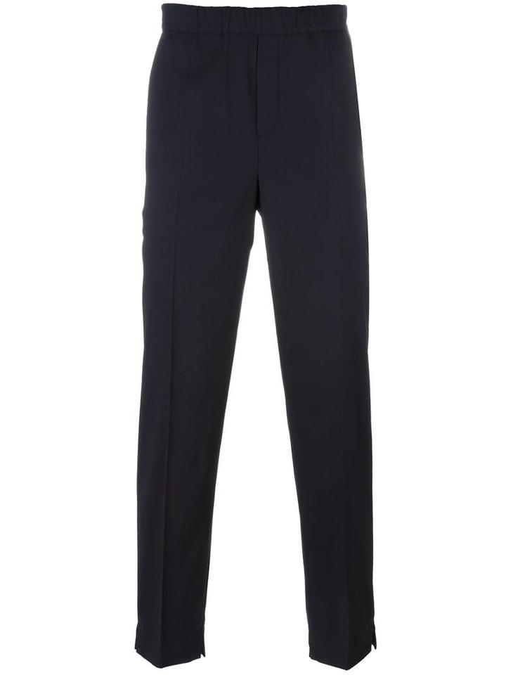 Neil Barrett Tapered Trousers, Men's, Size: 50, Blue, Wool/spandex/elastane/viscose/polyester
