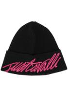 Just Cavalli Logo Embroidered Beanie - Black