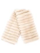 Agnona Fur Detailed Mini Scarf - Neutrals