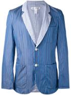 Comme Des Garçons Shirt Striped Blazer - Blue