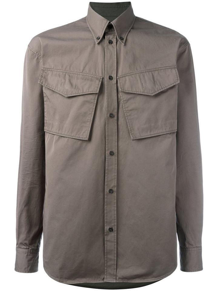 Dsquared2 Crinkled Flap Pocket Jacket, Men's, Size: 54, Green, Cotton