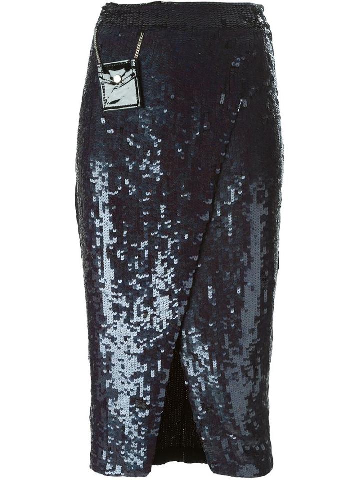 Filles A Papa Sequin Wrap Skirt, Women's, Size: 0, Black, Viscose