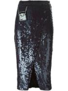 Filles A Papa Sequin Wrap Skirt, Women's, Size: 0, Black, Viscose