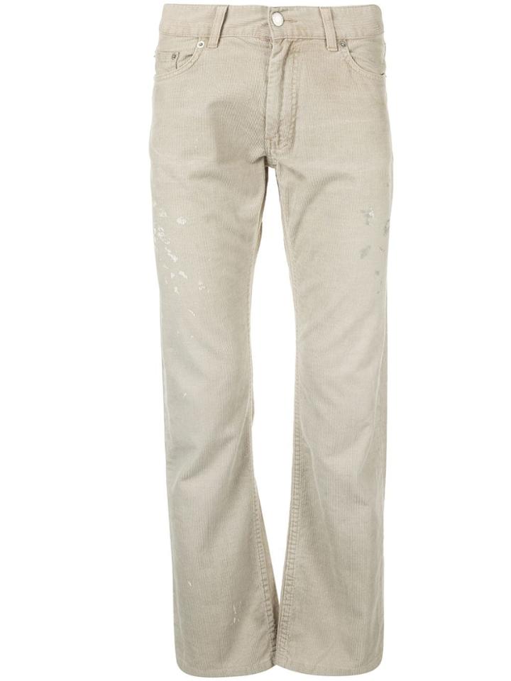 Helmut Lang Pre-owned 1999 Paint Print Slim Trousers - Brown