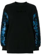 Gaelle Bonheur Sequin Sleeve Sweatshirt - Black