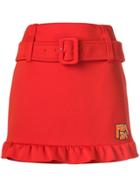 Prada Belted Mini Skirt - Orange