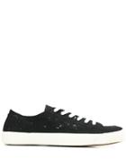 Maison Margiela Paint Splattered Tabi Sneakers - Black