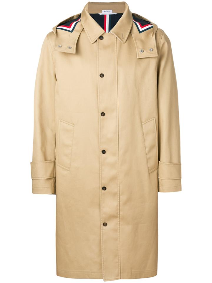 Thom Browne Detachable Hood Snap Front Parka (38) In Mackintosh -
