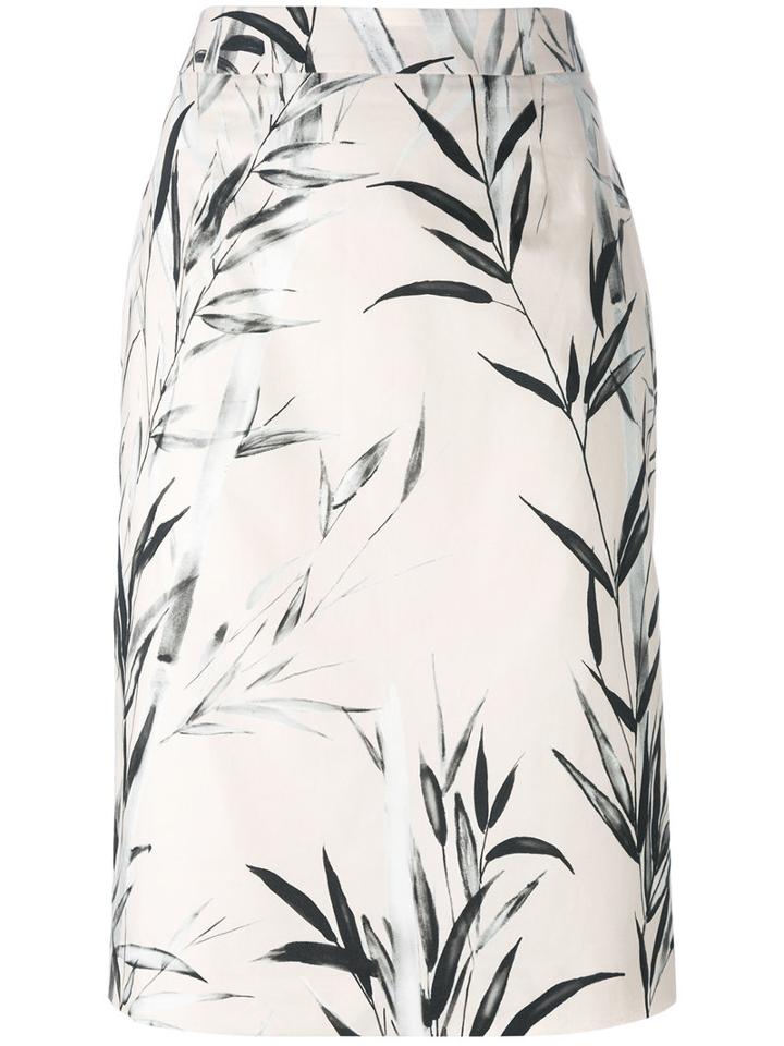 Blumarine Printed Pencil Skirt, Women's, Size: 44, Nude/neutrals, Cotton/spandex/elastane