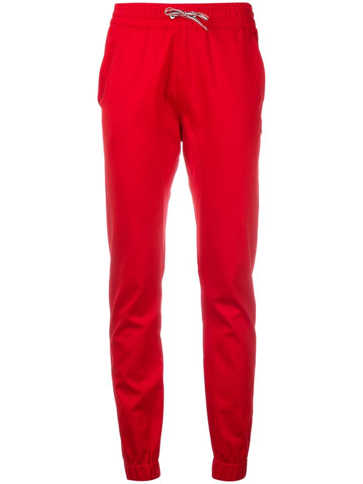 Moncler Gamme Rouge Drawstring Trousers, Women's, Size: 40, Red, Cotton
