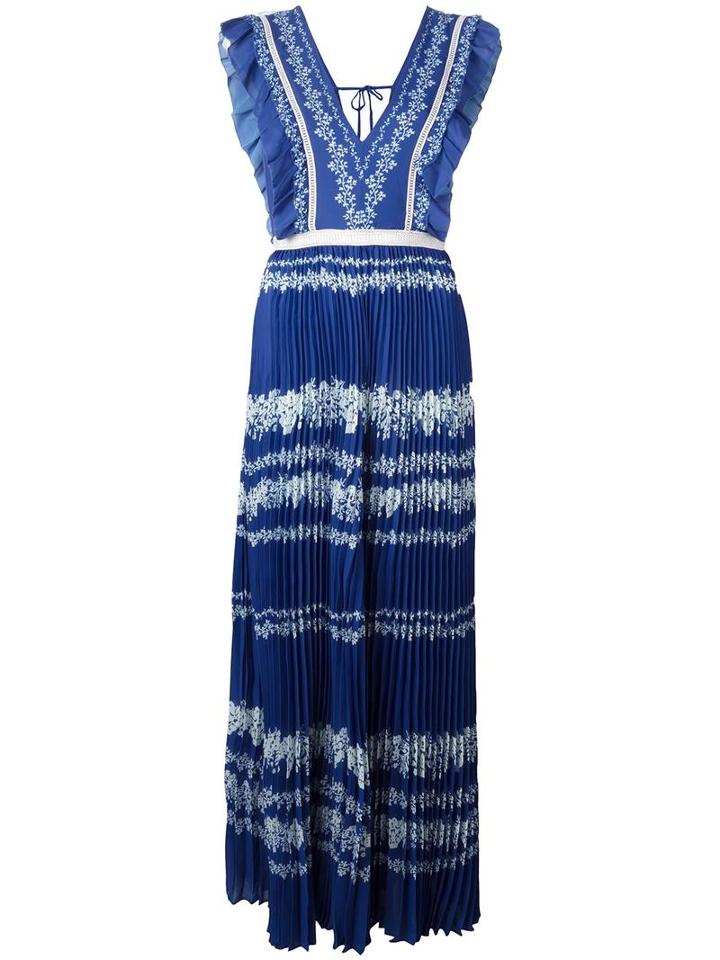 Self-portrait 'flower Spell' Dress, Women's, Size: 10, Blue, Polyester