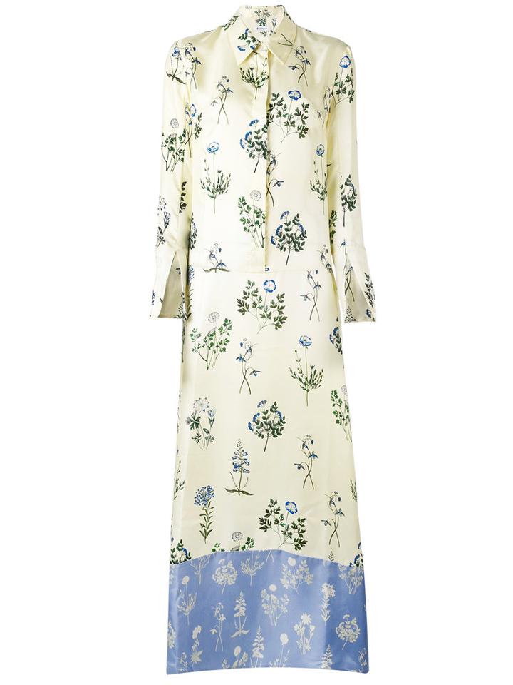 Dondup - Floral Print Maxi Dress - Women - Silk - 44, Yellow/orange, Silk