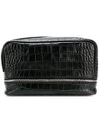 Neil Barrett Crocodile Embossed Wash Bag - Black