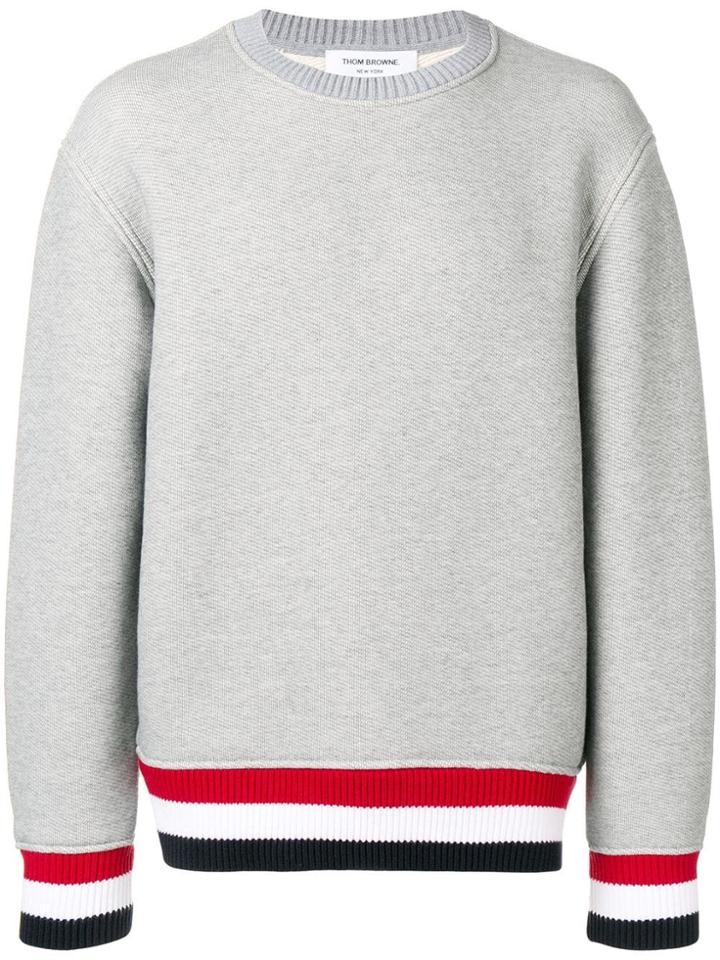 Thom Browne Oversized Chunky Loopback Pullover - Grey