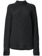 Fine Edge Mock Neck Jumper - Grey