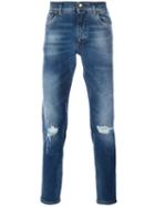 Dolce & Gabbana Ripped Detail Jeans, Men's, Size: 46, Blue, Cotton/spandex/elastane