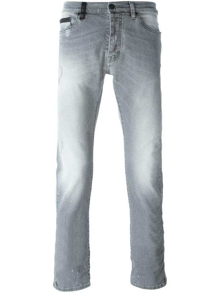 Marcelo Burlon County Of Milan Slim Fit Jeans, Men's, Size: 33, Grey, Cotton/spandex/elastane