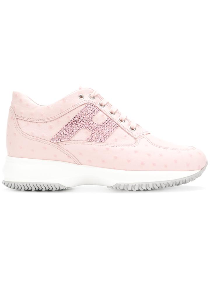 Hogan Embellished Logo Sneakers - Pink & Purple