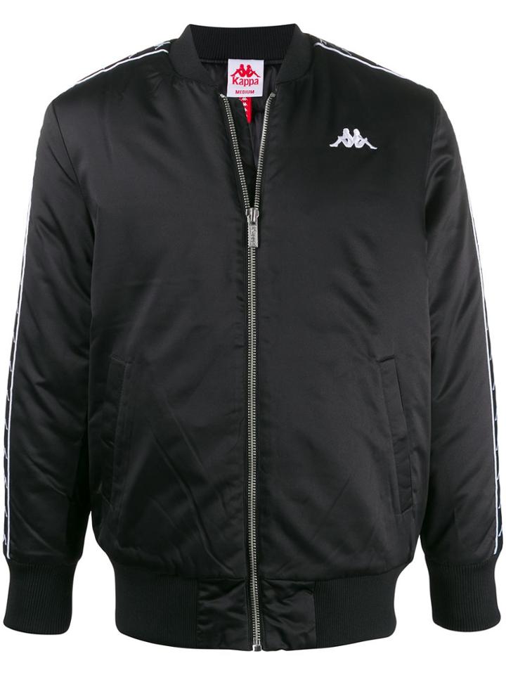 Kappa Embroidered Logo Bomber Jacket - Black