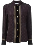 Philosophy Di Lorenzo Serafini Striped Polka Dot Blouse, Women's, Size: 44, Black, Silk/polyamide