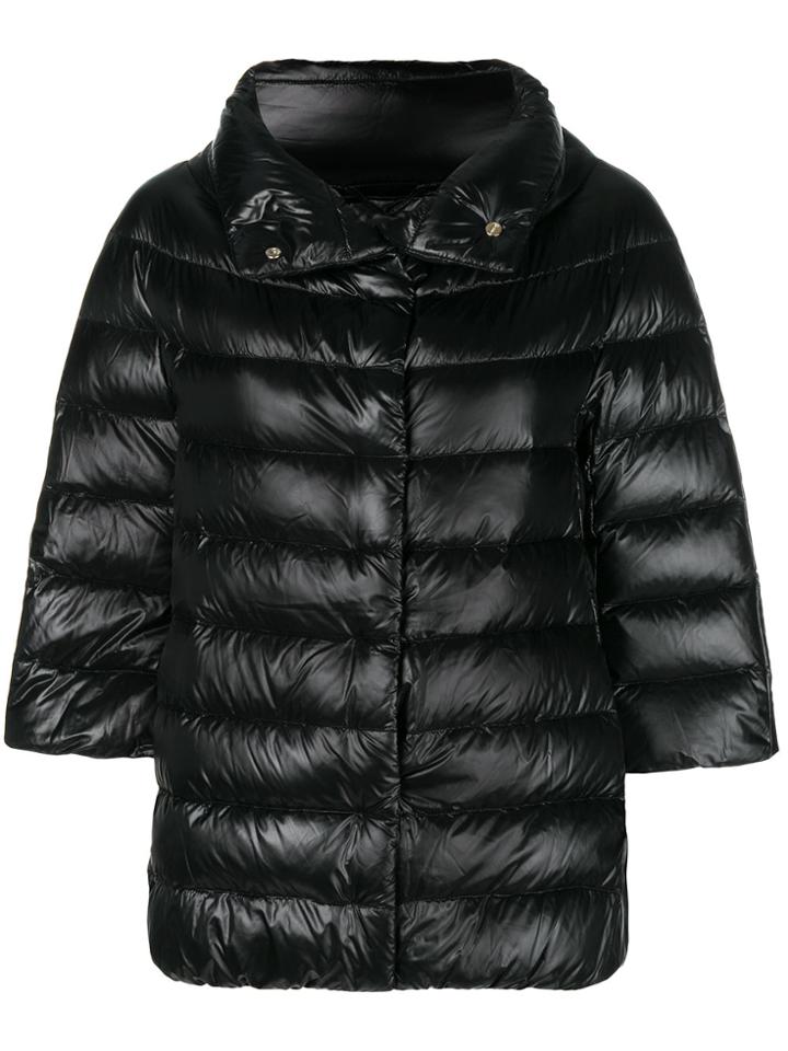 Herno 3/4 Sleeve Puffer Jacket - Black