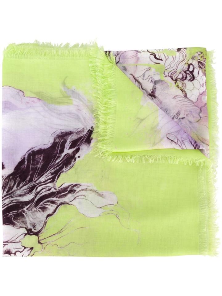 Roberto Cavalli Floral Print Scarf, Women's, Pink/purple, Modal