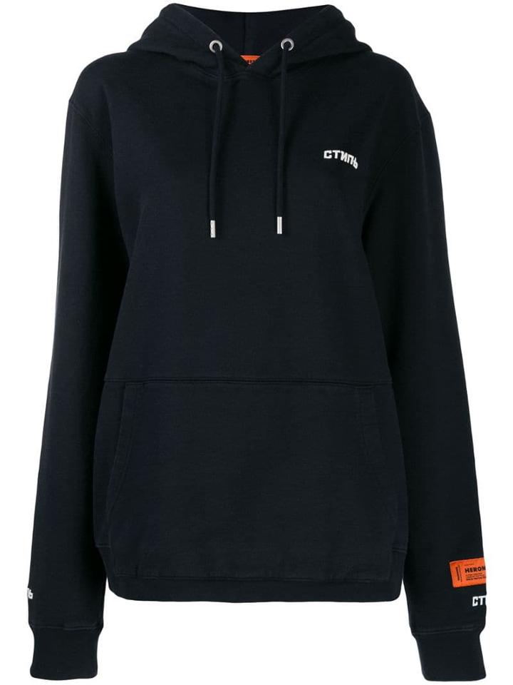 Heron Preston Logo Patch Hoodie - Black