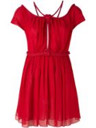 Jay Ahr Rope Detail Off-shoulder Dress, Women's, Size: 36, Red, Silk/nylon