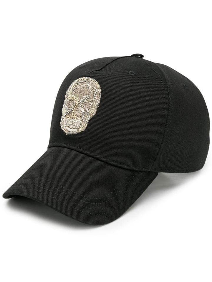 Alexander Mcqueen Bullion Skull Print Baseball Hat - Black