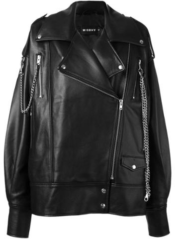 Misbhv Oversized Leather Jacket, Women's, Size: Xs/s, Black, Leather