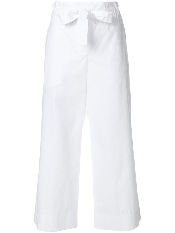 Luisa Cerano Cropped Tie-waist Trousers - White