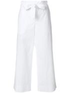Luisa Cerano Cropped Tie-waist Trousers - White