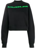 Mugler Logo Printed Sweatshirt - Black