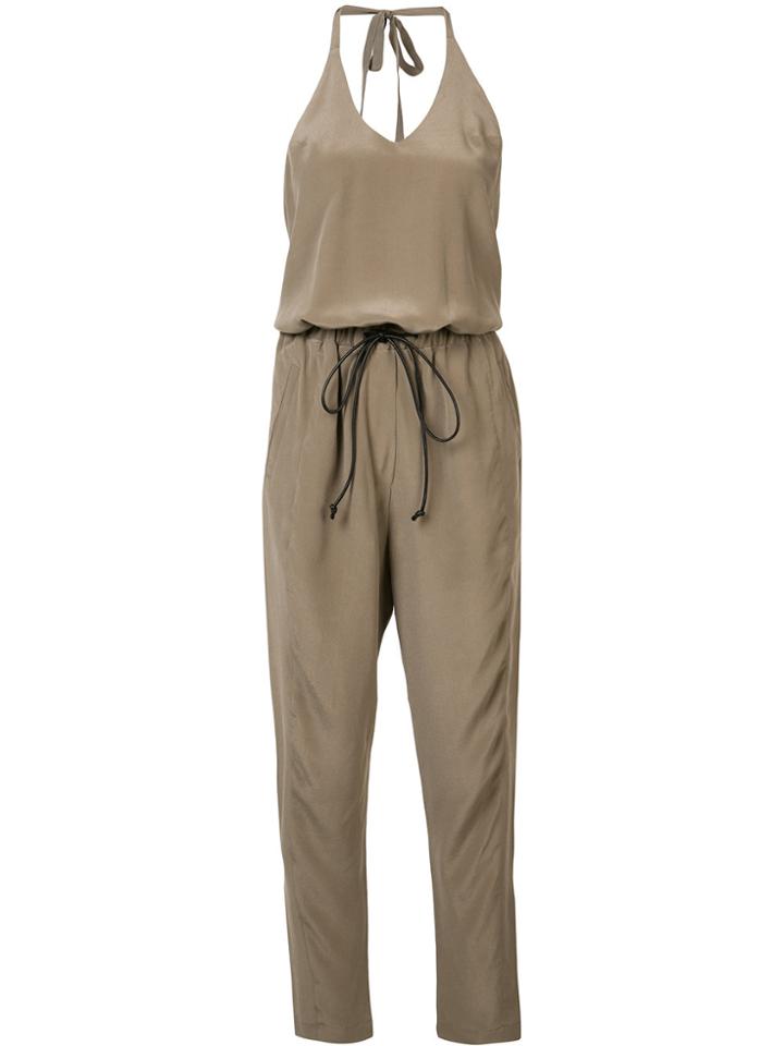 Isabel Benenato Four-pocket Jumpsuit - Brown