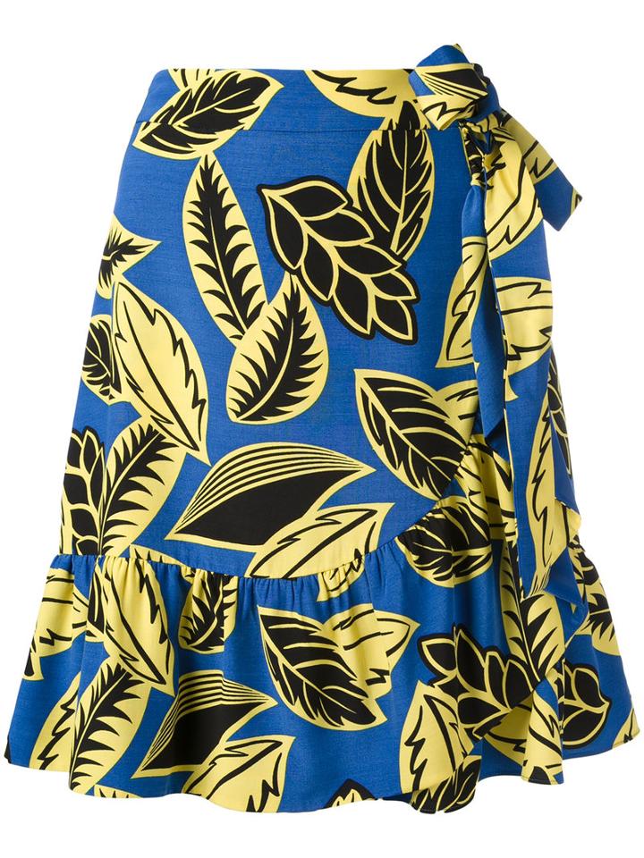 Boutique Moschino Bow Tie Wrap Skirt, Women's, Size: 44, Blue, Rayon/polyester